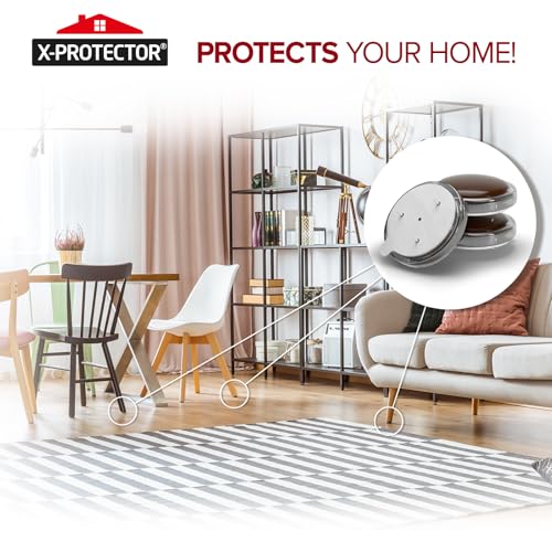 X-Protector Chair Glides - 16 PCS 1" - Premium Furniture Glides with Prongs - size: 1in (TEFLON, 16 PCS)