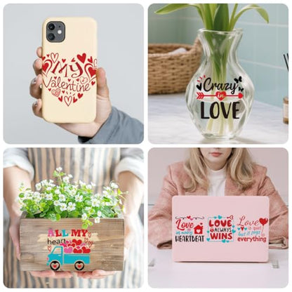 Peacoblue Valentine Quotes Rub On Transfers for Craft, Transfer Sticker - style: Valentine's Day Romantic Text
