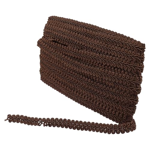 Coffee Brown Gimp Braid Trim, 1/2 Inch Width - color: Coffee Brown