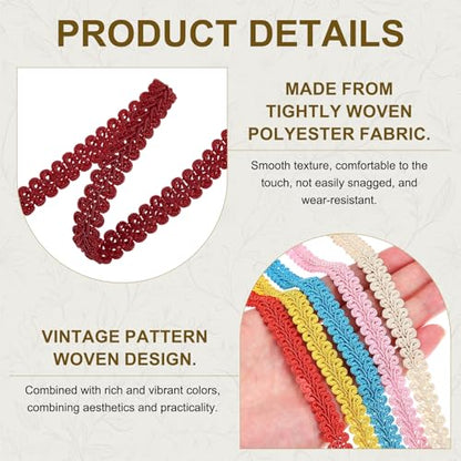 MECCANIXITY Gimp Braid Trim 1/2" x 14 Yards Polyester, Burgundy - color: Burgundy