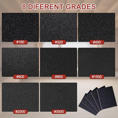 22 Pcs Sanding Sponge 320 Grit Sandpaper Assortment, Washable & Reusable Sanding Blocks for Wood, Metal, Drywall, Glazing, Wet Dry Sandpaper for Smooth Finishing - size: 320 Grit