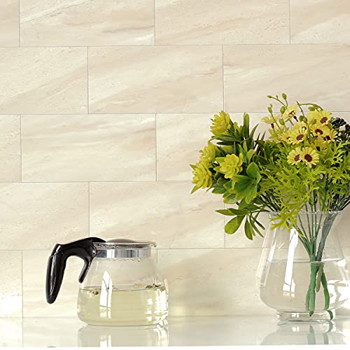 BeNice Peel and Stick Tile Backsplash Bathroom Beige 23pcs - color: Beige