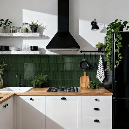 VICCI Peel and Stick Backsplash, Fresh Green, 4.72x9.68 Inch - color: Fresh Green