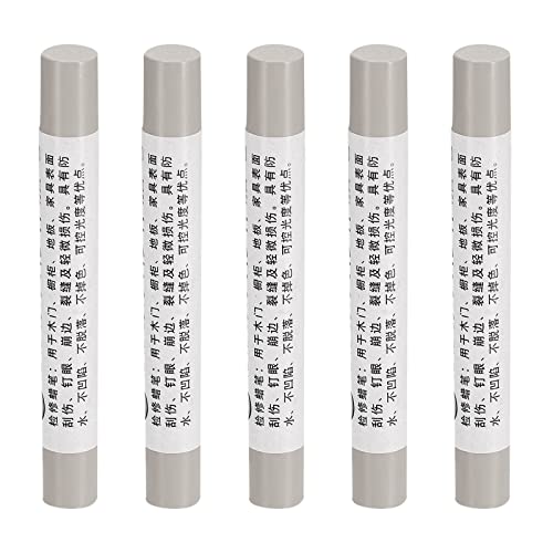 uxcell Furniture Repair Crayons, 5Pcs - Wood Wax Filler Stick, Furniture Markers Touch Up - for Scratches Holes Tables Desks Wooden Floors Cover Ups, Grey - color: Grey