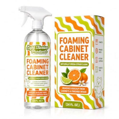 812 Foaming Cabinet Cleaner – Kitchen Degreaser Safely Removes Grime & Buildup from Painted Cabinets, Countertops, Backsplashes, Doors & Trim | No Wax or Residue | Made in America | 24oz