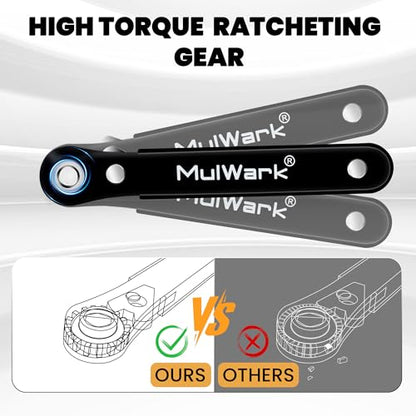 MULWARK 11-Piece Small Screwdriver Set, 1/4" Right Angle Screwdriver with Multi Bits - Ultra Low Profile Offset Driver for Automotive Repair, Electrical Work, Bicycle & Household Maintenance EDC Kit - size: 11-piece screwdriver set
