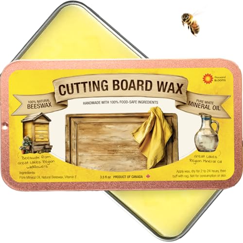 Cutting Board Wax 3.5 fl oz, Food-Safe, Made with Great Lakes Beeswax and Mineral Oil, Wood Conditioner and Finish