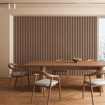 Art3d Acoustic Wood Slat Panels 94.5"x24", 2-Pack, 31sq.ft, Walnut Brown - color: Walnut Brown
