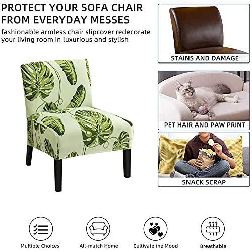 Eco-Ancheng Armless Chair Slipcover Removable Armless Accent Chairs Covers Washable Armless Slipper Chair Slipcover Printed Armless Chair Furniture Protector Covers for Living Dining Room Hotel - color: A16