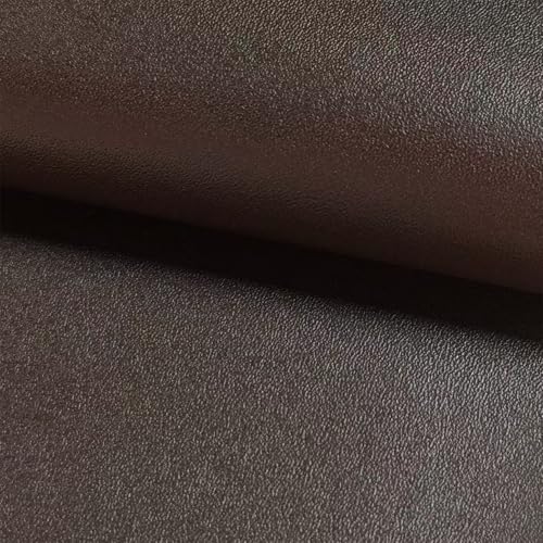 Brown Faux Leather Fabric 79"×55" Smooth Grain Upholstery Vinyl - color: Brown Smooth Grain, size: 79"x55" (200cm x 140cm)
