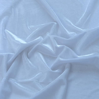 Stretch Velvet Fabric by The Yard for Apparel,Sewing,Crafting,Full Dress 93% Polyester 7% Spandex 63" Wide (White,1Yard) - color: White, size: 1 Yard
