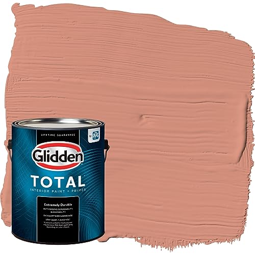 Glidden Total Interior Wall Paint & Primer All-in-One, Orange Essential/Orange, Flat, 1 Gallon - color: Orange Essential, size: 128 Fl Oz (Pack of 1)