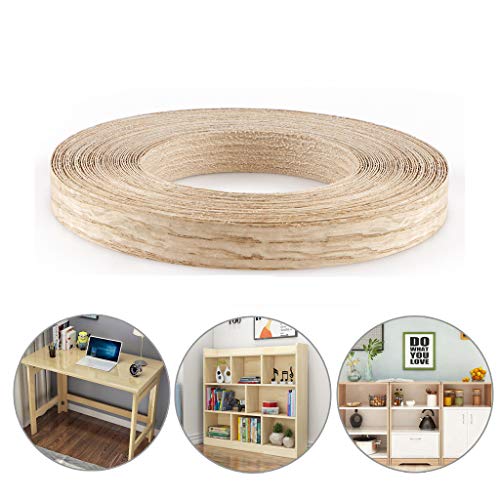 Skelang Red Oak 3/4" x 50' Roll Wood Veneer Edge Banding Preglued Iron-On with Hot Melt Adhesive Edgebanding Flexible Wood Tape - size: 3/4" x 50'