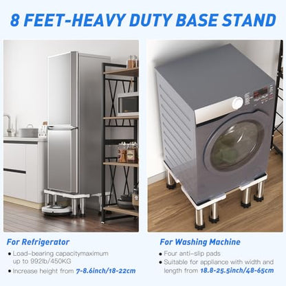 SEISSO Mini Fridge Stand Height 7"-8.6" for Appliance Width 18.8"-25.5" - size: Square Dual Tube with 8 Feet