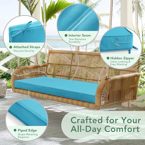 Summsun Outdoor Bench Cushion Pad, 42 x 18 x 3 Inch, Teal - color: Teal, size: 42x18x3 Inch