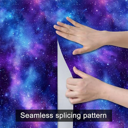 HOMETITUTE Galaxy Space Peel and Stick Vinyl Wallpaper 118.1 x 17.7 Inch - color: Galaxy