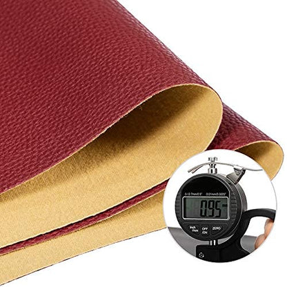 TORRAMI Soft Faux Leather Fabric, 0.64 Yard 54 x 23 in, Coffee PU Leather - color: Burgundy, size: 0.64 Yard (54 x 23 inch)
