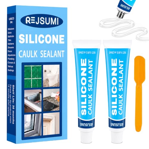 Clear Silicone Caulk, Waterproof & Strong Adhesion Silicone Sealant, 20mL*2 - size: 20ml*2Pack