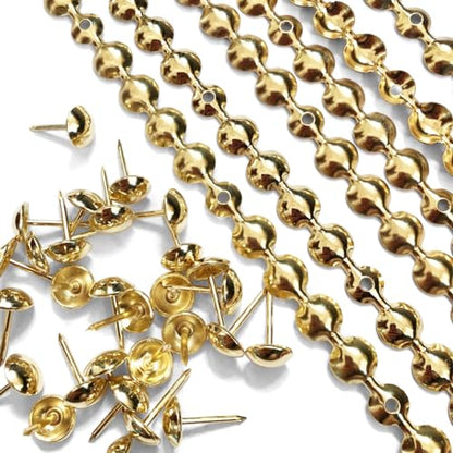 10Meters Upholstery Tacks Strips/Nailhead Trims(N:9.5mm Golden) - color: Gold, size: 9.5mm