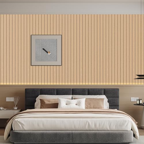 Arthome Peel and Stick Slat Wall Panels 15.7 "x120,Self-Adhesive PVC Wood Grain Wallpaper Panel,3D Thick Faux Soundproof Backsplash Accent Wall Tile for Walls & Furniture (Oak Coverage 13 Sq.ft) - color: Oak, size: 15.7" x 120"