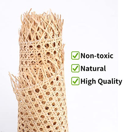 24" Width Cane Webbing 3.3Feet，Natural Rattan for Caning Projects - size: 24"Wx40"L(3feet)