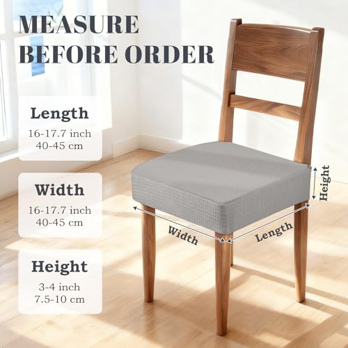 Songrey Waterproof Chair Covers for Dining Chairs, Set of 4, Light Gray - color: Light Gray