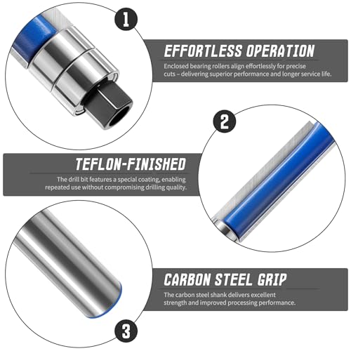 Flush Trim Router Bit, 1/2" x 1-3/16", 1/2" Shank, Top Bearing - size: 1/2 Shank x 1/2"