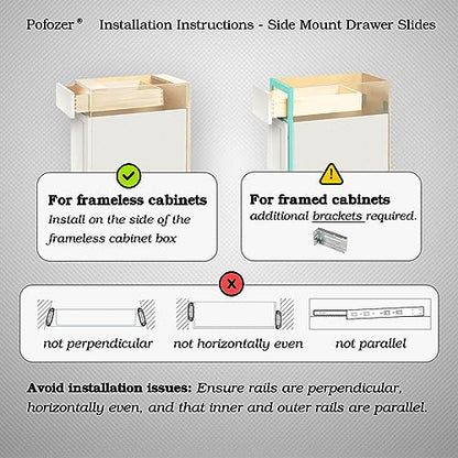 18 Inch Soft Close Drawer Slides – 6 Pairs, Heavy Duty Ball Bearing, Full Extension for Cabinets and Dressers, 100 LB Capacity - size: 18 Inch
