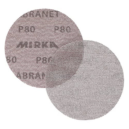 Mirka Abranet 5 Inch 80 Grit Mesh Sanding Discs, Hook and Loop, 10 Pack - size: Grit 80