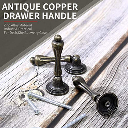 Bonsicoky 6Pcs Antique Bronze Tear Drop Pulls