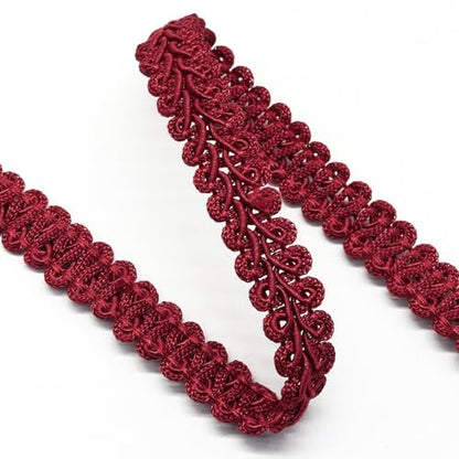 Dark Red Gimp Braid Trim, 1/2 Inch Width - color: Dark Red