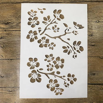 TIAMECH A4 Reusable Cherry Blossom Stencil for Painting - style: Cherry Blossom Twig