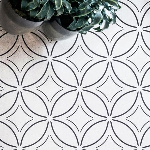 2 Pcs 12" x 12" Tile Stencil Painting Stencil for Walls and Floors - Reusable - Stencils for Painting - Stencil for Home Decor (Scandi Circle) - style: Scandi Circle