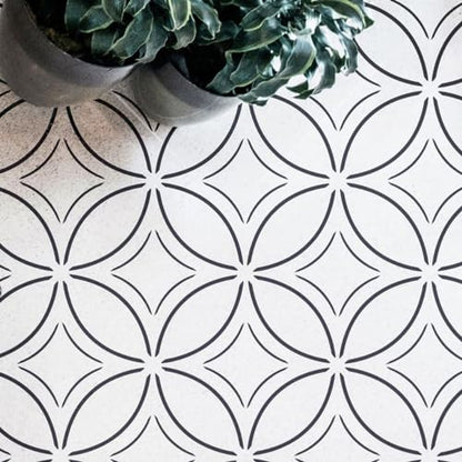 2 Pcs 12" x 12" Tile Stencil Painting Stencil for Walls and Floors - Reusable - Stencils for Painting - Stencil for Home Decor (Scandi Circle) - style: Scandi Circle