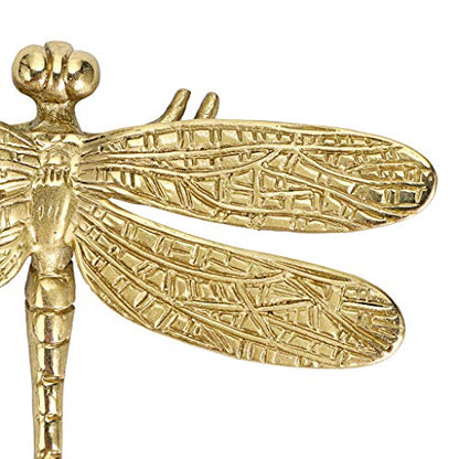 JUXYES Unique Gold Dragonfly Handle Pulls Knobs for Cabinets and Drawers - size: Pack of 2