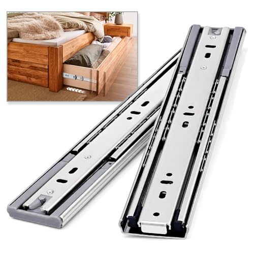 Soft Close Heavy Duty Drawer Slides Load 136 lbs Full Extension Runners 12 14 16 18 20 22 24 26 28 30 32 34 36 38 40 Inch Side Mount Rails for Drawer Capacity 136 lb 1 Pair(Soft Close) - size: 22 Inch, style: Soft Close