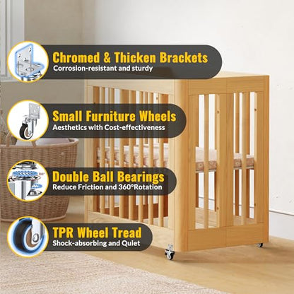 Side Mount Casters Wheels 1.25Inch with Heavy Duty Thickened L-Shaped Plate