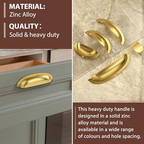 12 Pack Brushed Gold zinc Alloy Solid Cabinet Knobs,Single Hole Drawer Square knob Handles for Cabinets and Dresser Drawers Rustic 877 - color: Brushed Gold, size: 12 Pack