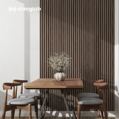 Olanglab Wood Panels for Wall 4Pack 94.5"x12.6" Dark Walnut - color: Dark Walnut