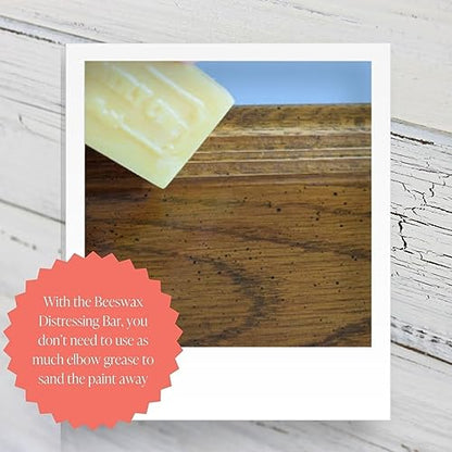 Beeswax Distressing Bar for Chalk Style Furniture Paint, Rustic Shabby Chic Distressing, 100% Natural Beeswax, Eco-Friendly, Delicious Scent, No Chemical Additives - 50 Grams