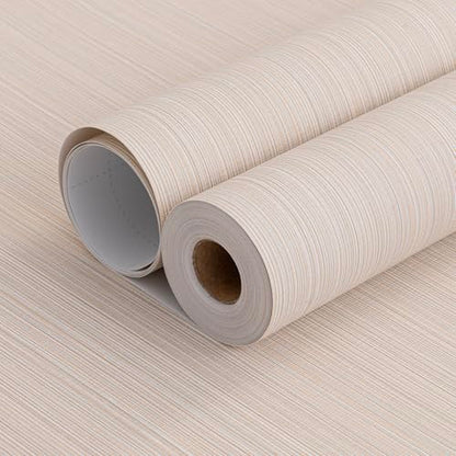 Grasscloth Peel and Stick Wallpaper 20.8"x394" Beige Thick Fabric Textured Linen Classic Faux Grassweave Neutral Removable Wallpaper Vinyl Film Roll for Home Use - color: Mixed Beige