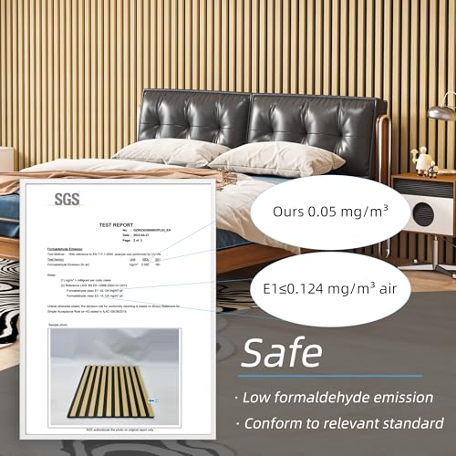 Art3d Acoustic Wood Slat Panels 94.5"x24", 2-Pack, 31sq.ft, Oak - color: Oak