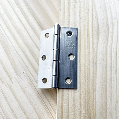 3pcs 304 Stainless Steel 3-inch Folding Butt Hinges Home Furniture Hardware Door Hinges for Door Case Lid Wooden Box Chest (75mm x 50mm x 1.5mm) - size: 3pcs 3-inch w Screws