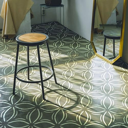 2 Pcs 12" x 12" Tile Stencil Painting Stencil for Walls and Floors - Reusable - Stencils for Painting - Stencil for Home Decor (Leaf Lattice) - style: Leaf Lattice