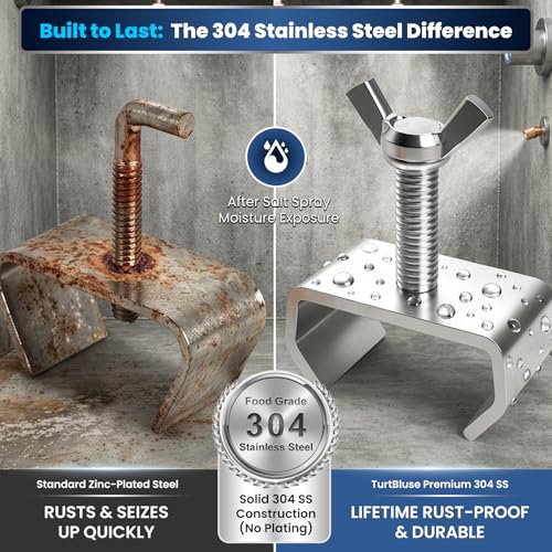 4 PCS 1-1/4IN 304 Stainless Steel Bed Frame Rail Brackets,Heavy Duty Bed Frame Hardware,Bed Rail Brackets for Connecting Bed Frame Rails,Butterfly Knob Clamp Kit - size: 4PC 1-1/4IN