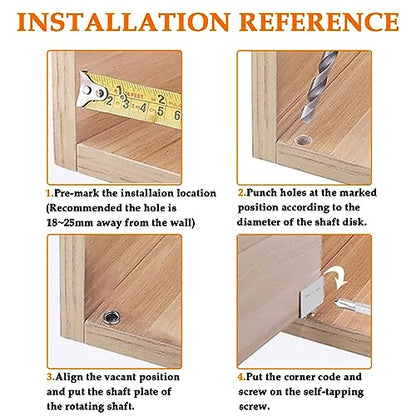2 Sets Pivot Hinges Silver Heavy Duty Concealed Shaft Door Hinges - color: Silver