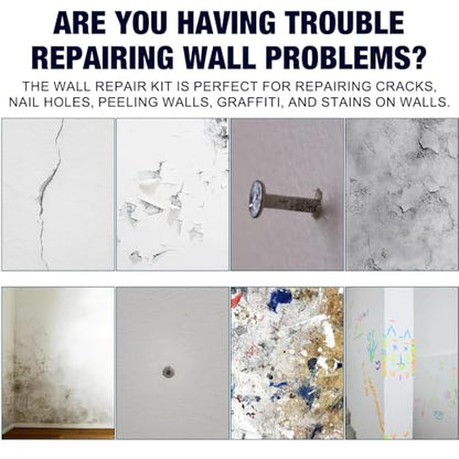 Wall Repair Kit, Quick Drying Paste for Holes & Cracks, Scraper & Sandpaper