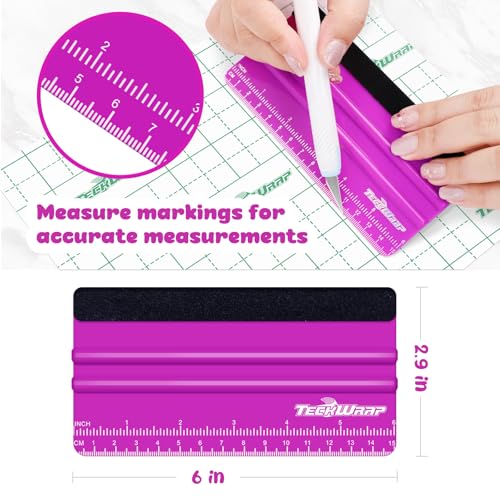 TECKWRAP Professional Squeegee Tool for Vinyl Decals, Inkjet Vinyl Sticker Paper,and Wallpaper - 6"x2.9", Scratch-Free Application (Pitaya) - color: 1pcs Pitaya