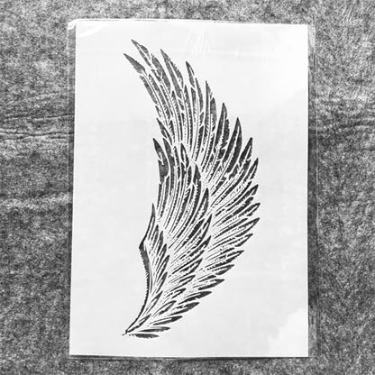 TIAMECH A4 Reusable Eagle Angel Wing Stencil for Painting - style: Wing
