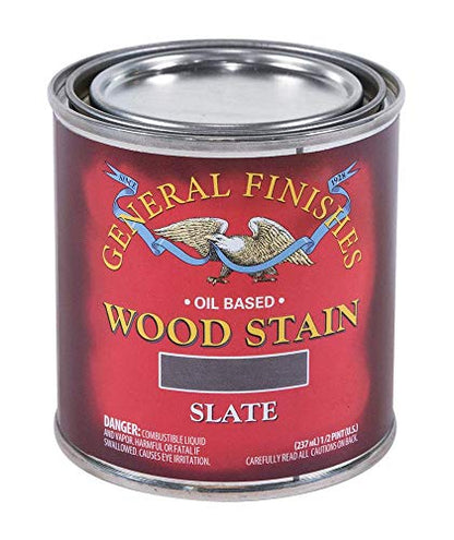 General Finishes Oil Based Penetrating Wood Stain, 1/2 Pint, Slate - color: Slate, size: 1 Half-Pint